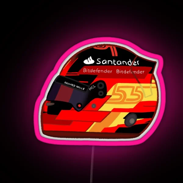 Carlos Sainz Jr 2023 Helmet RGB Neon Sign