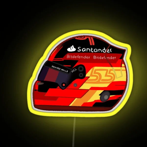 Carlos Sainz Jr 2023 Helmet RGB Neon Sign