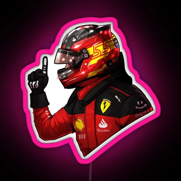 Carlos Sainz Jr Winner GP De Singapore Fanart RGB Neon Sign