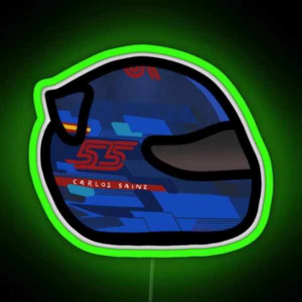 Carlos Sainz Miami Helmet 2024 RGB Neon Sign