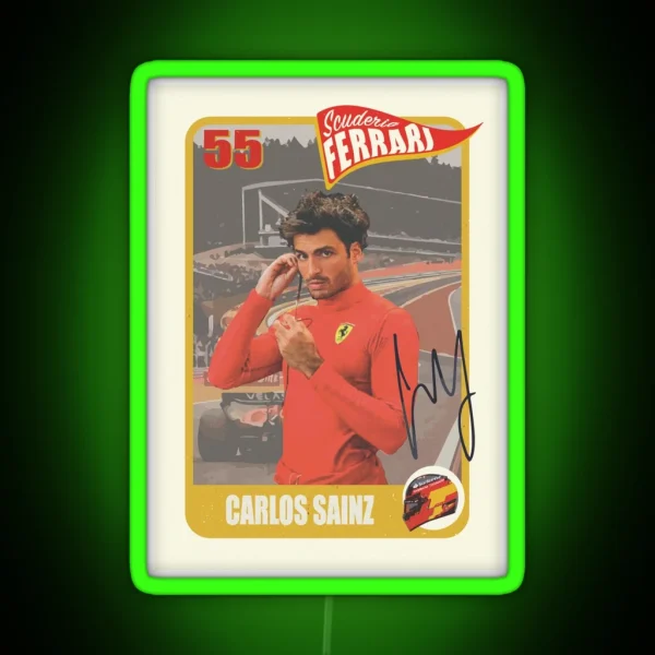 Carlos Sainz Trading Card RGB Neon Sign