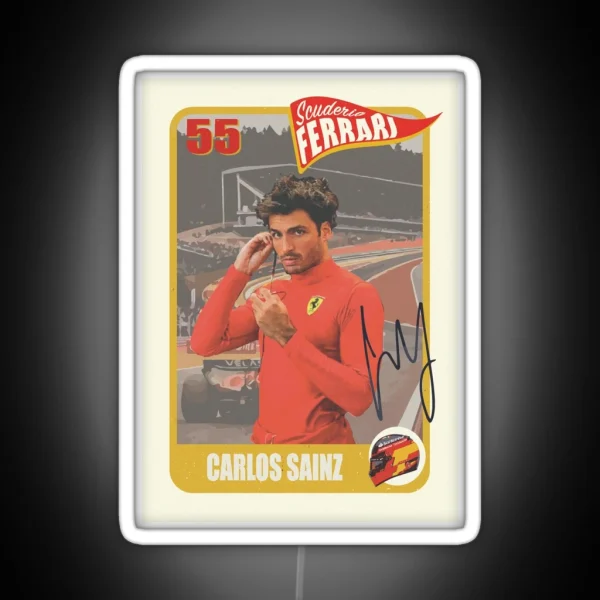 Carlos Sainz Trading Card RGB Neon Sign