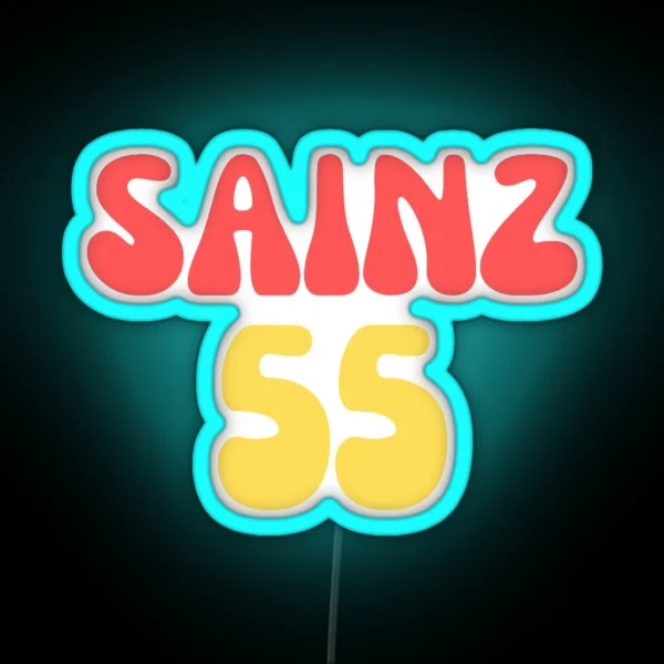 Carlos Sainz Typography RGB Neon Sign
