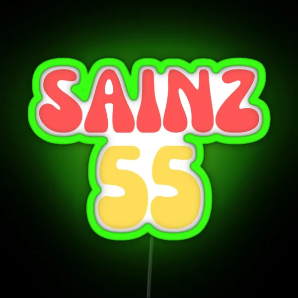 Carlos Sainz Typography RGB Neon Sign