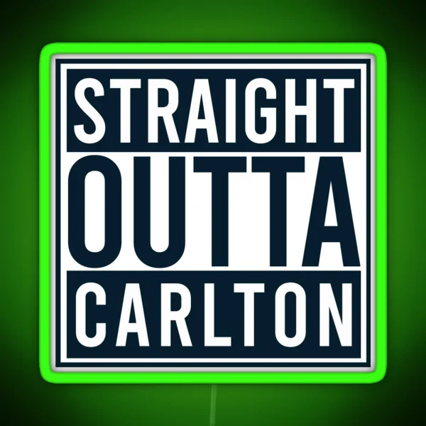 Carlton Football Club Straight Outta Carlton RGB Neon Sign