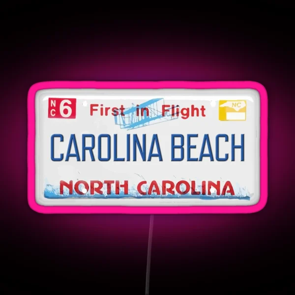 Carolina Beach NC License Plate RGB Neon Sign
