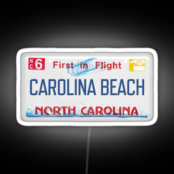 Carolina Beach NC License Plate RGB Neon Sign