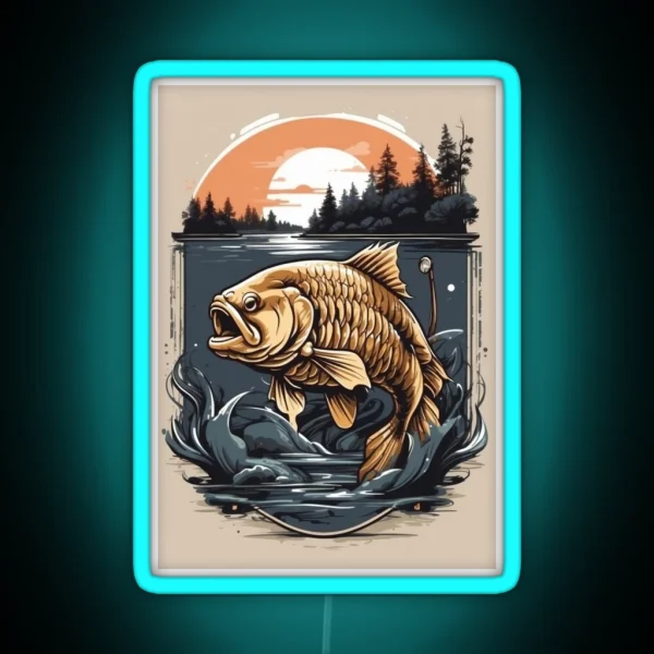 Carp Chronicles Hooked And Stylish Fishing RGB Neon Sign