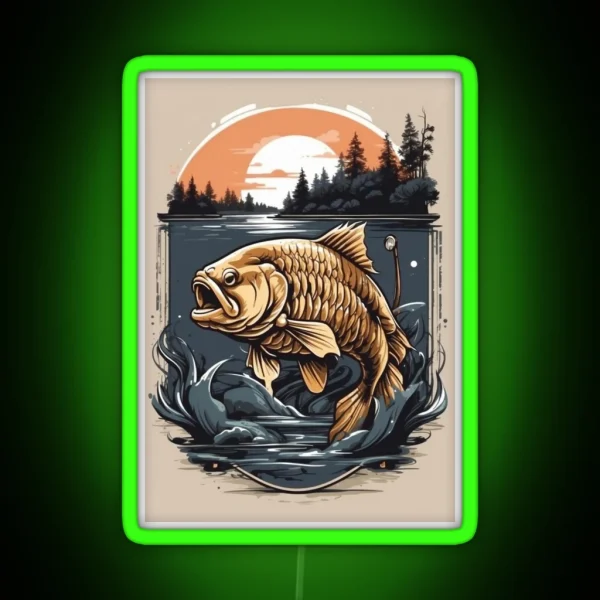 Carp Chronicles Hooked And Stylish Fishing RGB Neon Sign