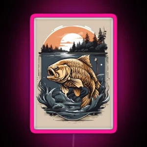 Carp Chronicles Hooked And Stylish Fishing RGB Neon Sign
