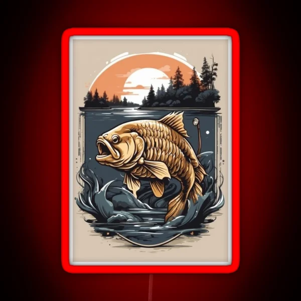Carp Chronicles Hooked And Stylish Fishing RGB Neon Sign