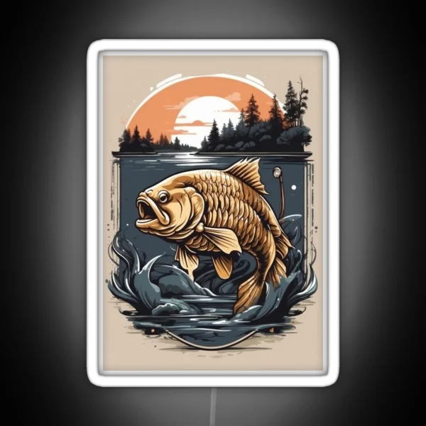 Carp Chronicles Hooked And Stylish Fishing RGB Neon Sign