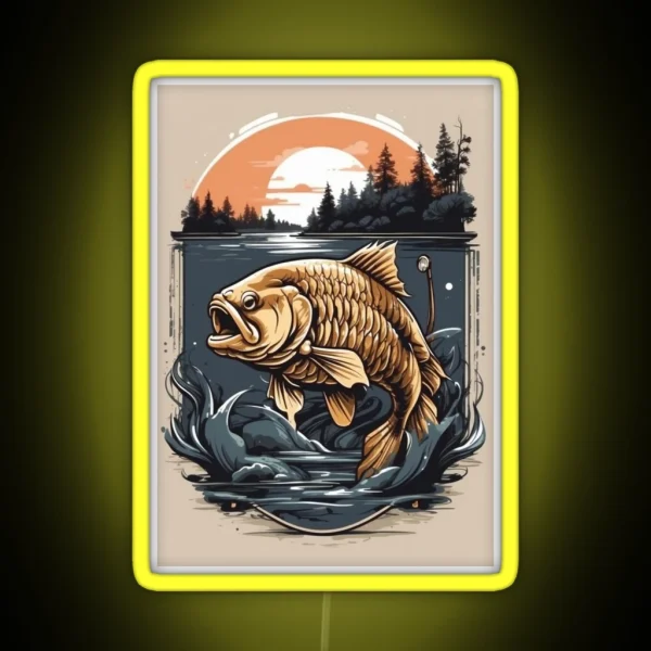 Carp Chronicles Hooked And Stylish Fishing RGB Neon Sign