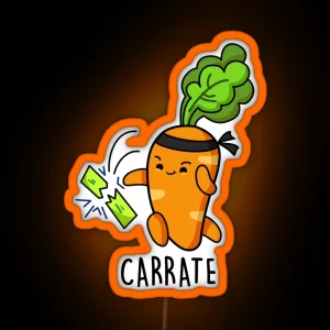 Carrate Funny Carrot Karate Puns RGB Neon Sign