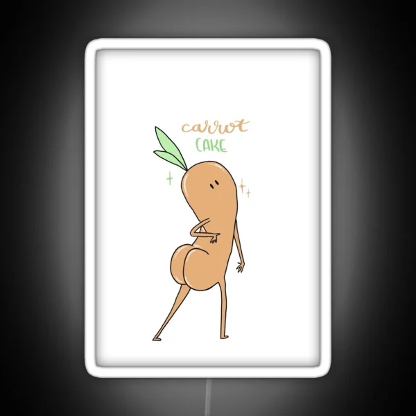 Carrot Cake Funny Cartoon RGB Neon Sign