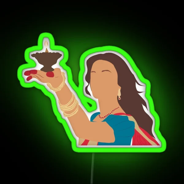 Cartoon Of Paro From Devdas RGB Neon Sign