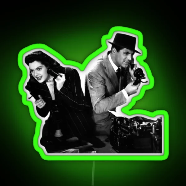 Cary Grant And Rosalind Russel In His Girl Friday RGB Neon Sign