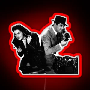 Cary Grant And Rosalind Russel In His Girl Friday RGB Neon Sign