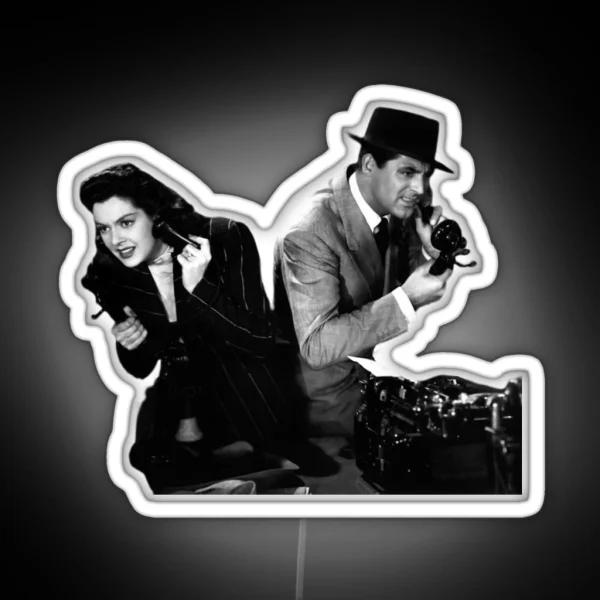Cary Grant And Rosalind Russel In His Girl Friday RGB Neon Sign