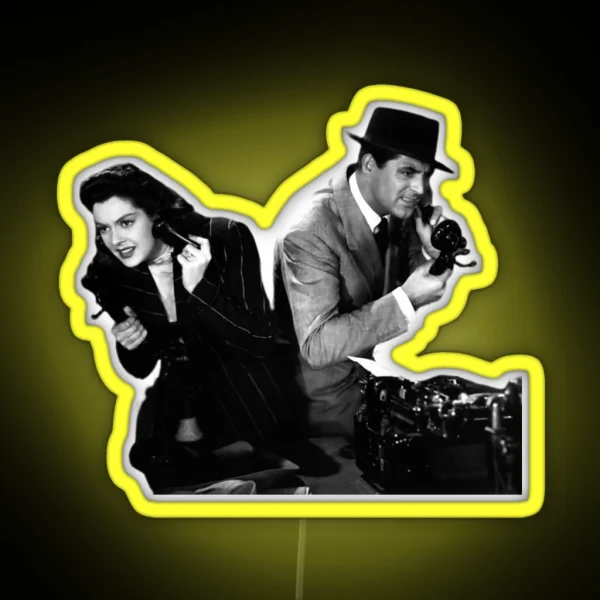 Cary Grant And Rosalind Russel In His Girl Friday RGB Neon Sign