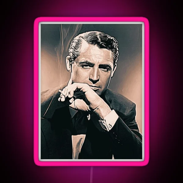 Cary Grant Art Vintage Painting D61 RGB Neon Sign