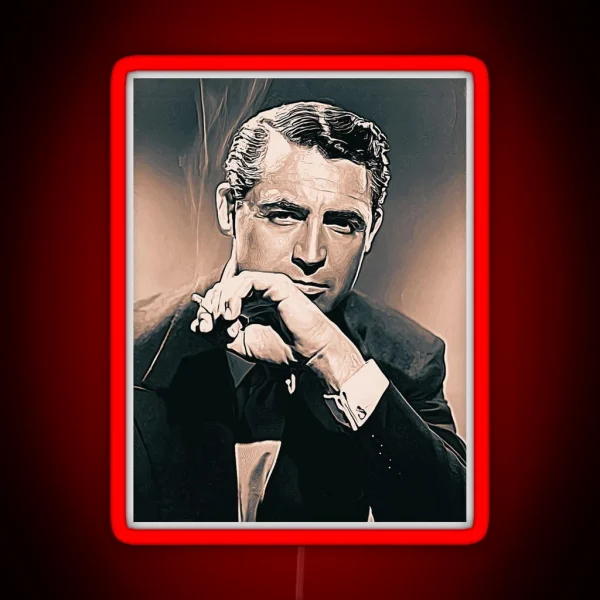 Cary Grant Art Vintage Painting D61 RGB Neon Sign