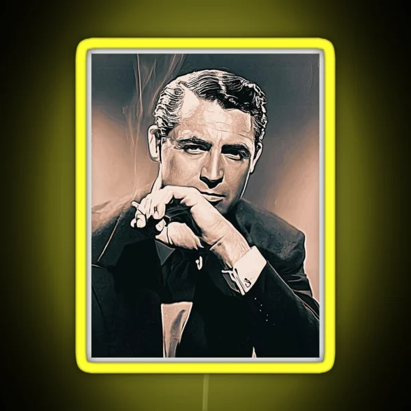 Cary Grant Art Vintage Painting D61 RGB Neon Sign