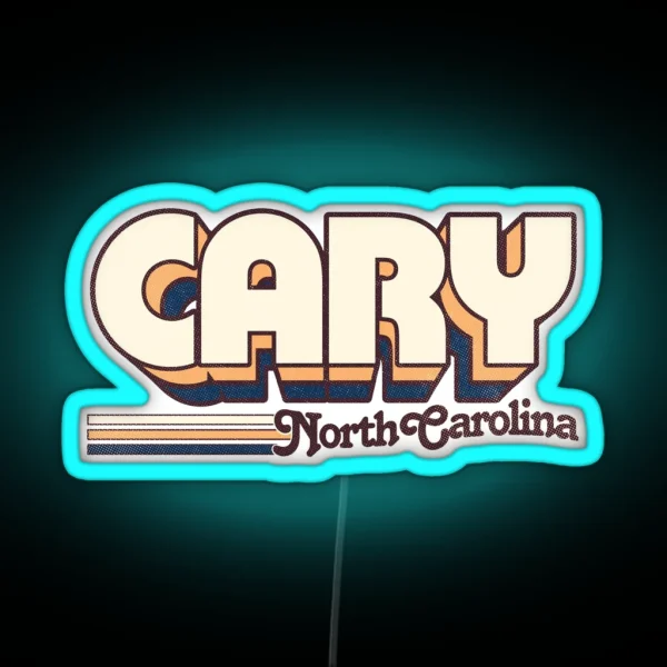 Cary NC City Stripes RGB Neon Sign