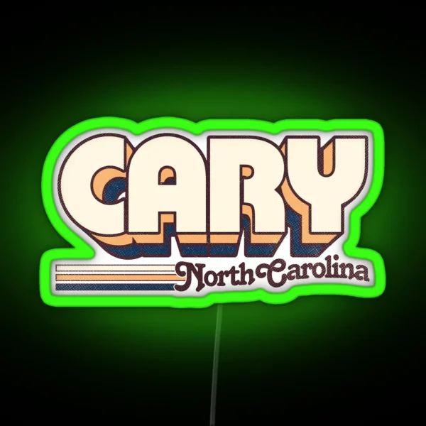 Cary NC City Stripes RGB Neon Sign