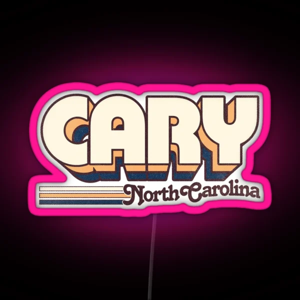 Cary NC City Stripes RGB Neon Sign