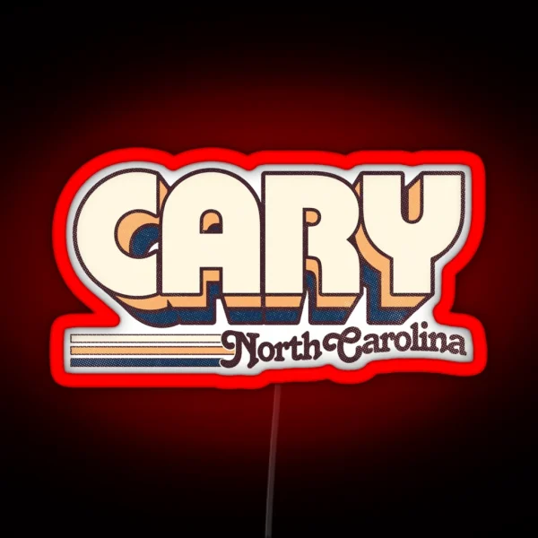 Cary NC City Stripes RGB Neon Sign