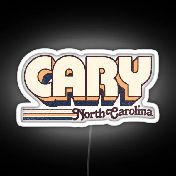 Cary NC City Stripes RGB Neon Sign