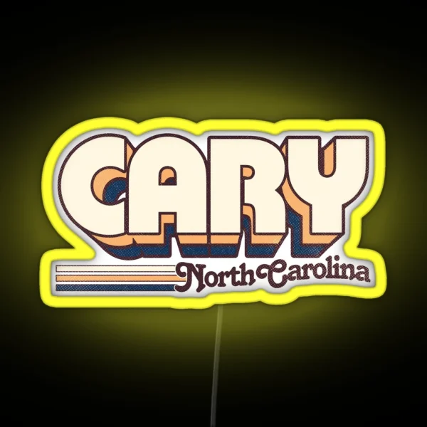 Cary NC City Stripes RGB Neon Sign