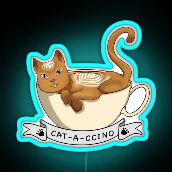 Cat A Ccino RGB Neon Sign