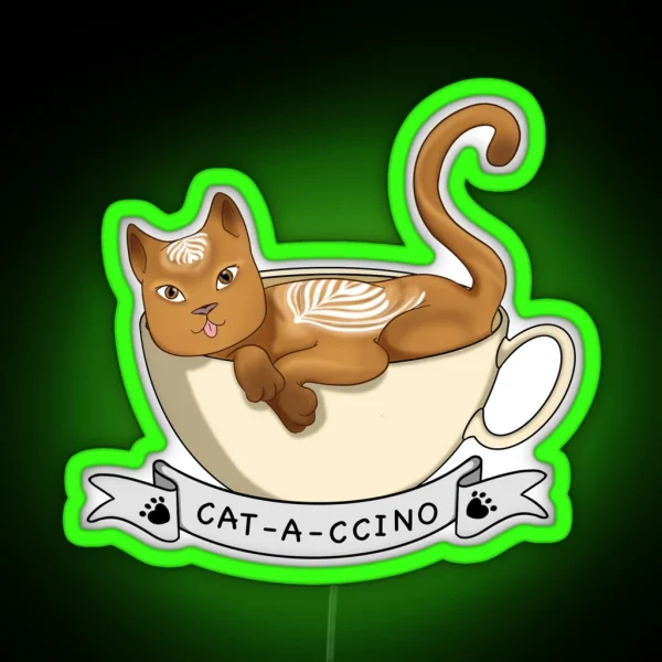 Cat A Ccino RGB Neon Sign
