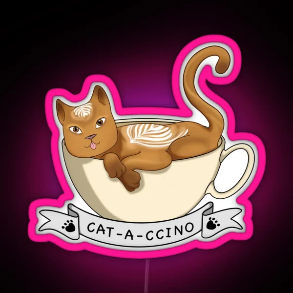 Cat A Ccino RGB Neon Sign