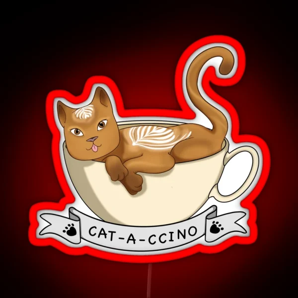 Cat A Ccino RGB Neon Sign