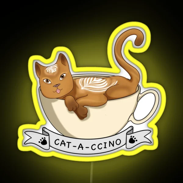 Cat A Ccino RGB Neon Sign