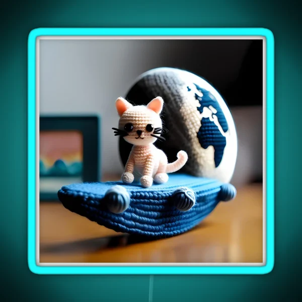 Cat Amigurumi RGB Neon Sign