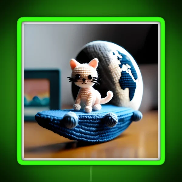Cat Amigurumi RGB Neon Sign