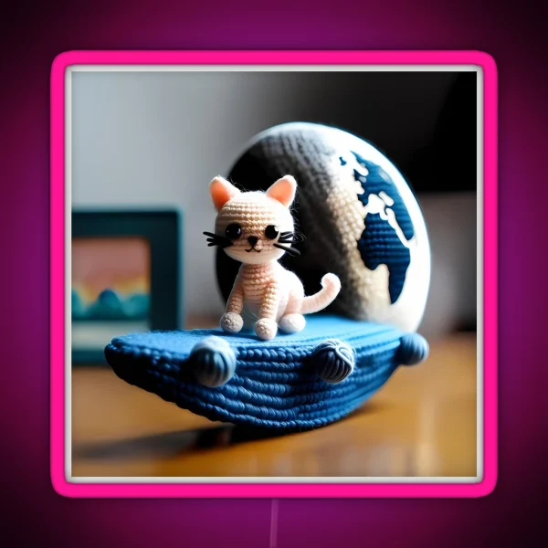 Cat Amigurumi RGB Neon Sign