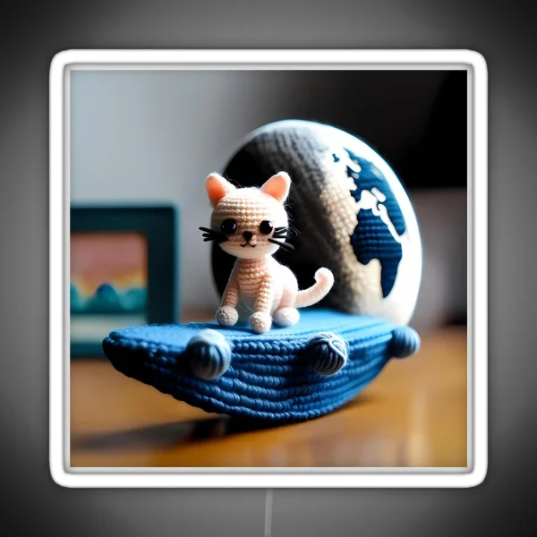 Cat Amigurumi RGB Neon Sign