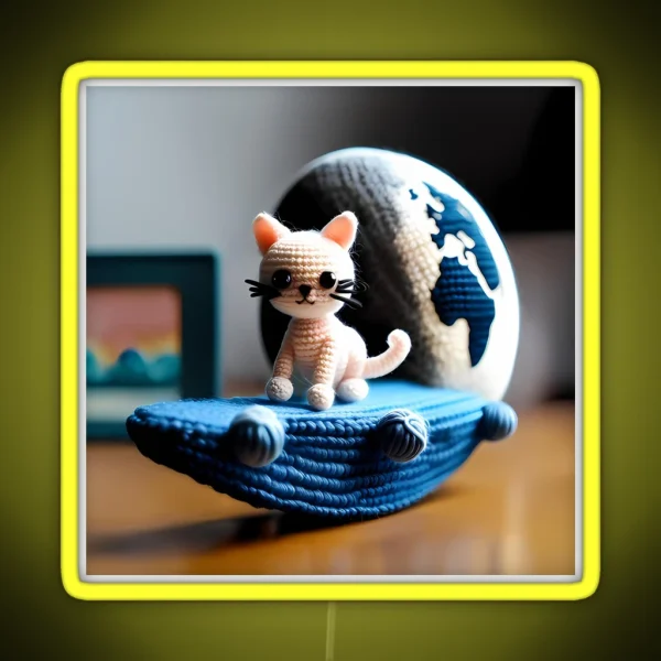 Cat Amigurumi RGB Neon Sign