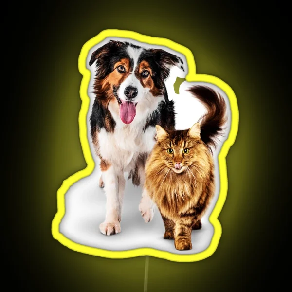 Cat And Dog RGB Neon Sign