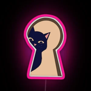 Cat And Key Artbyrhin RGB Neon Sign