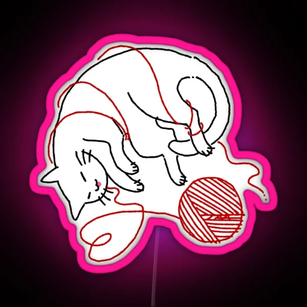 Cat And Skein RGB Neon Sign