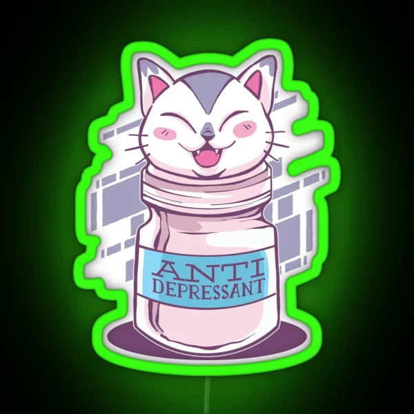 Cat Antidepressant RGB Neon Sign