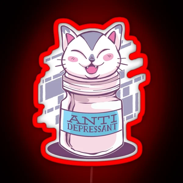 Cat Antidepressant RGB Neon Sign