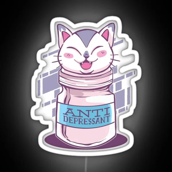 Cat Antidepressant RGB Neon Sign