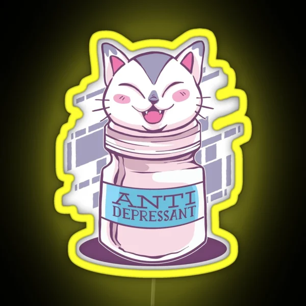 Cat Antidepressant RGB Neon Sign